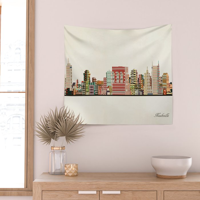 nashville tennessee skyline Wall Tapestry Gallery Image 2