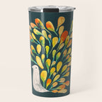 Watercolor Peacock Travel Mug Gallery Image 1