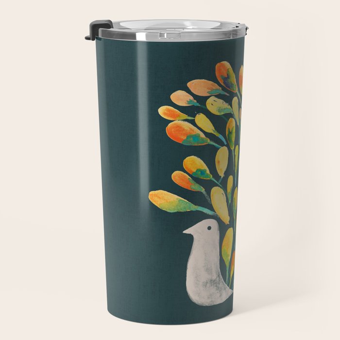Watercolor Peacock Travel Mug Gallery Image 3
