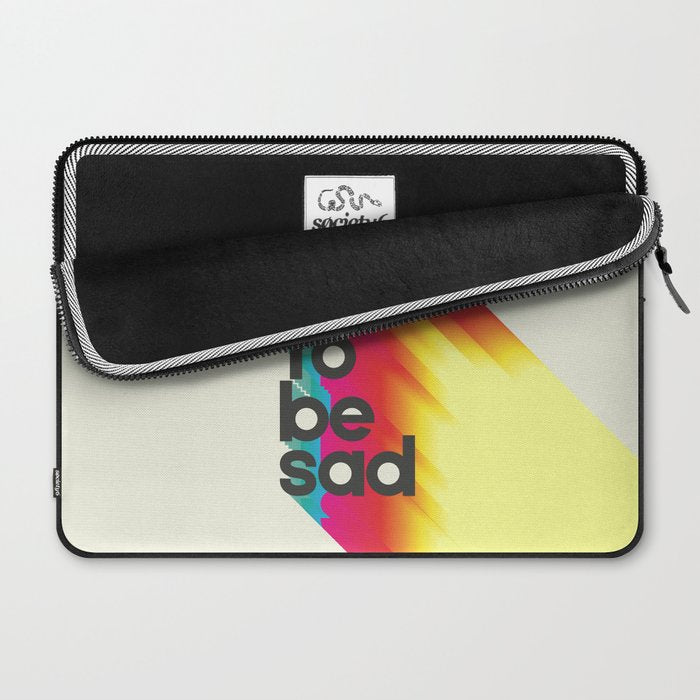 Too Rad To Be Sad - neon rainbow Laptop Sleeve Gallery Image 2