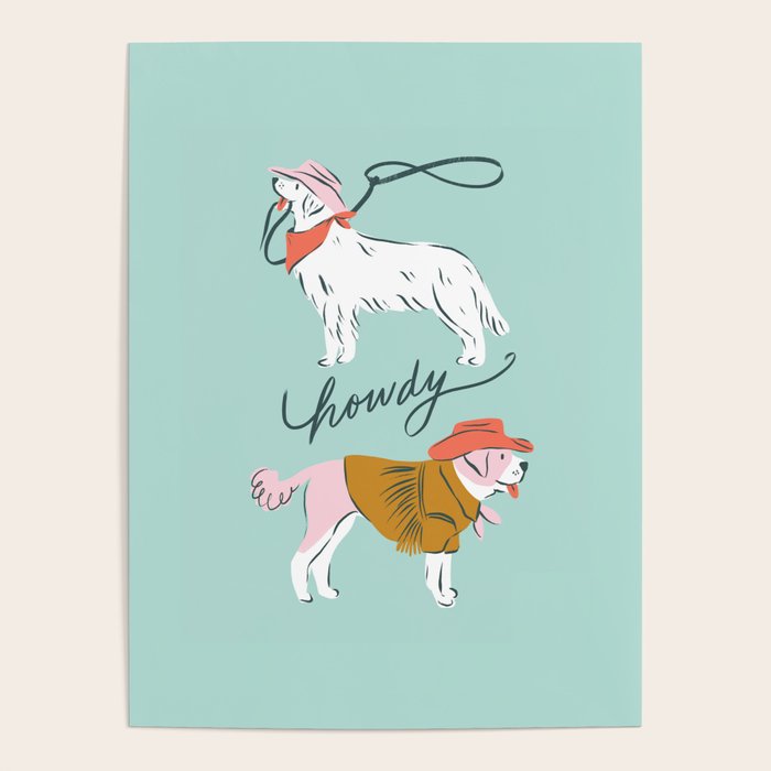 Howdy Western Cowboy Dogs Poster Gallery Image 4