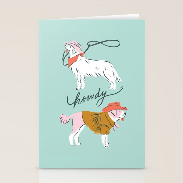 Howdy Western Cowboy Dogs Stationery Card Gallery Image 2