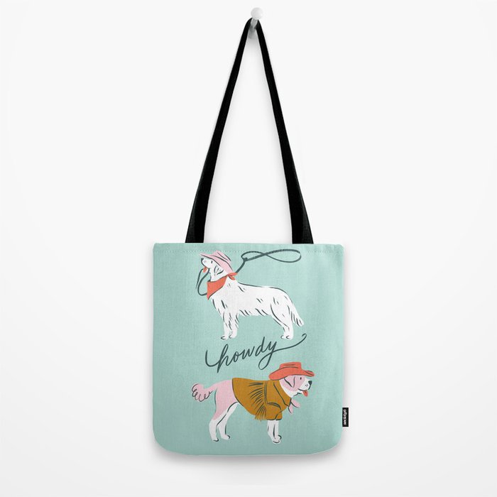 Howdy Western Cowboy Dogs Tote Bag Gallery Image 2