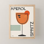 Cocktail Retro Mid Century Aperol Spritz Mini Art Print Gallery Image 1