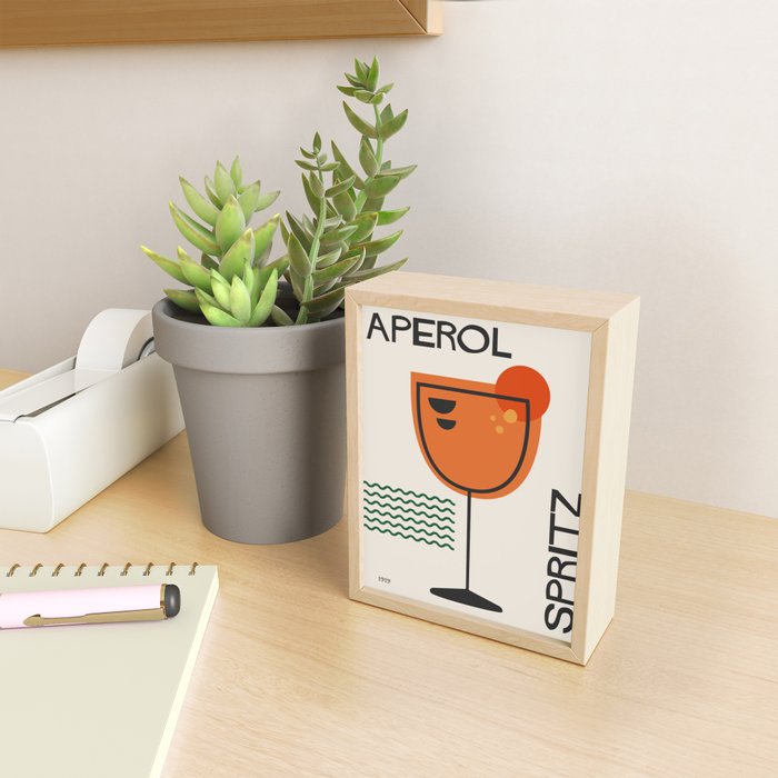 Cocktail Retro Mid Century Aperol Spritz Mini Art Print Gallery Image 2