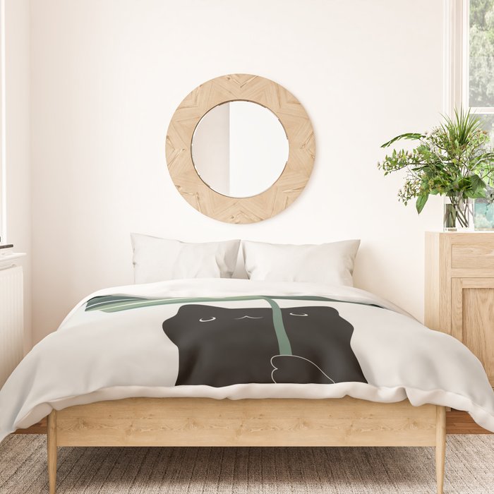Cat and Plant 16 Duvet Cover Gallery Image 3