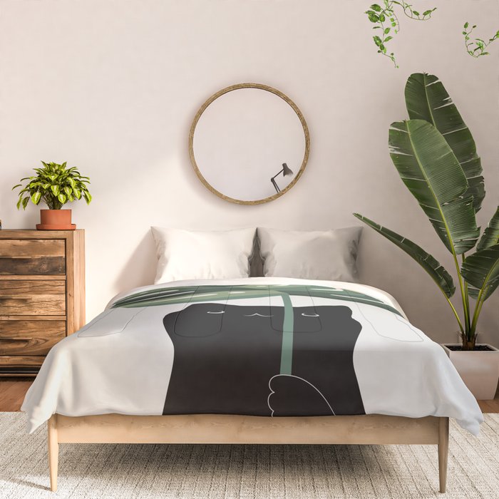 Cat and Plant 16 Comforter Gallery Image 3