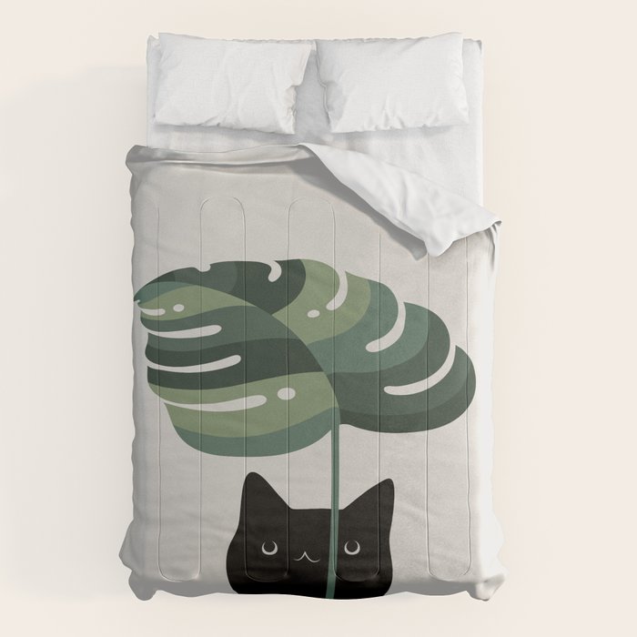 Cat and Plant 16 Comforter Gallery Image 6