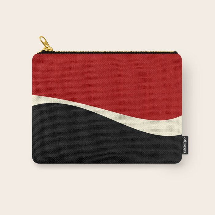 Simple Waves 2 - Red & Cream Carry All Pouch Gallery Image 1