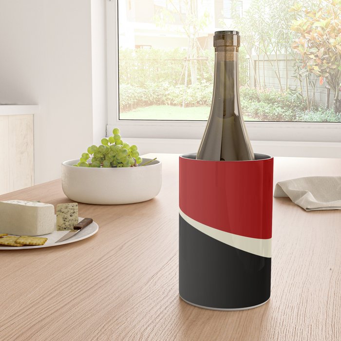 Simple Waves 2 - Red & Cream Wine Chiller Gallery Image 4