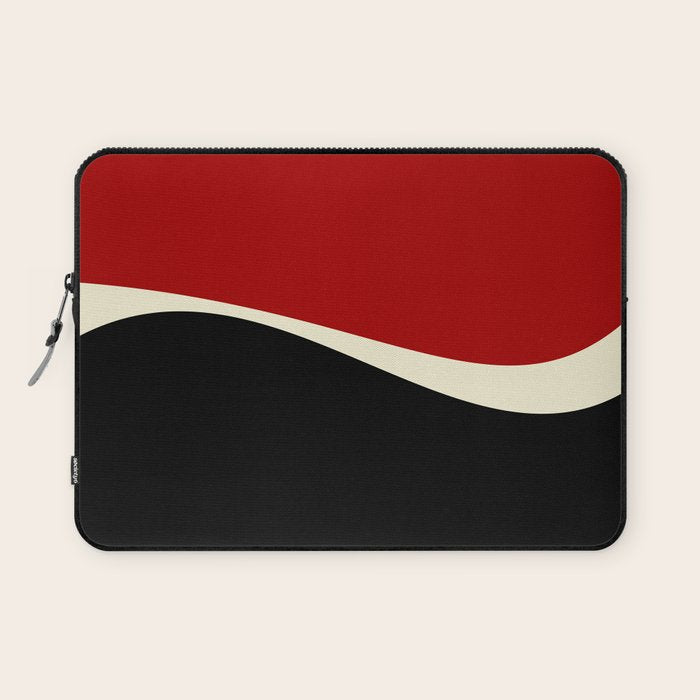 Simple Waves 2 - Red & Cream Laptop Sleeve