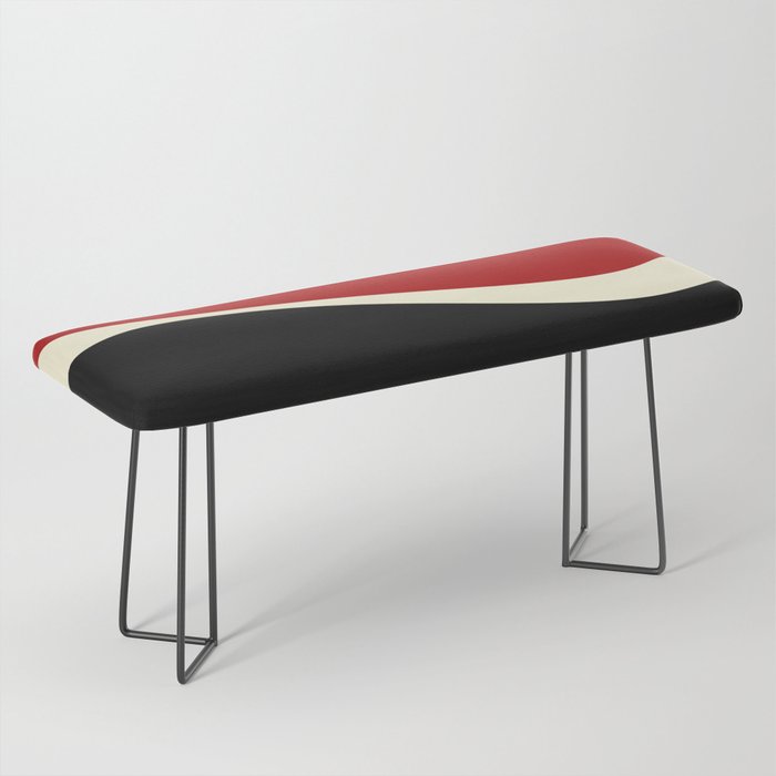 Simple Waves 2 - Red & Cream Bench Gallery Image 1