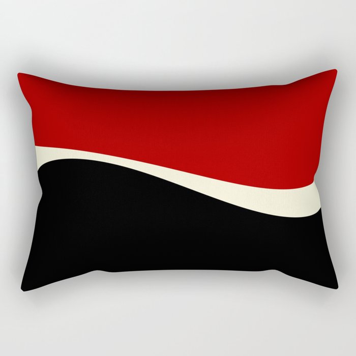Simple Waves 2 - Red & Cream Rectangular Pillow Gallery Image 1