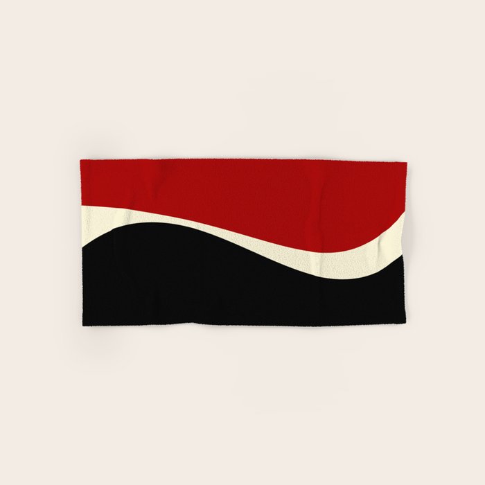 Simple Waves 2 - Red & Cream Bath Towel Gallery Image 1