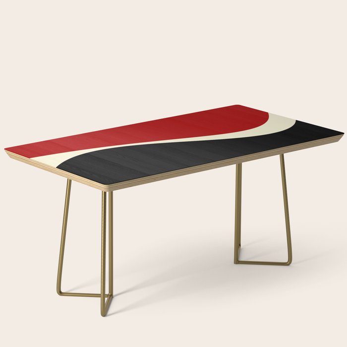 Simple Waves 2 - Red & Cream Coffee Table Gallery Image 2