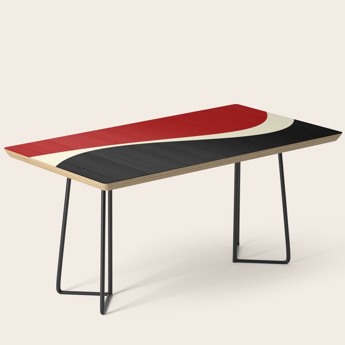 Simple Waves 2 - Red & Cream Coffee Table Gallery Image 1
