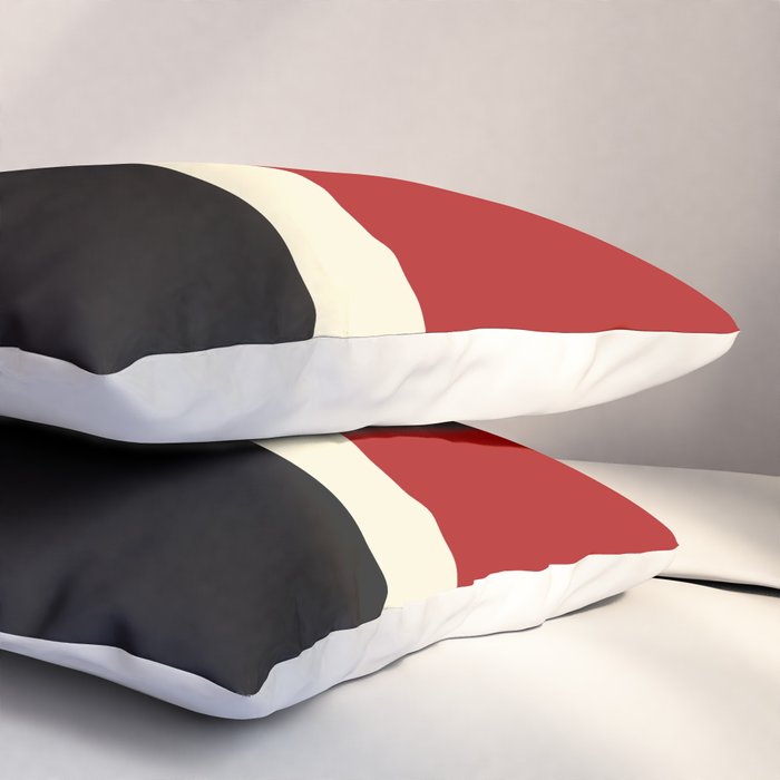 Simple Waves 2 - Red & Cream Pillow Sham Gallery Image 3