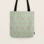 William Morris Arbutus Blue Cream Red Vintage Pattern Tote Bag Gallery Image 1