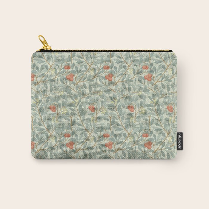 William Morris Arbutus Blue Cream Red Vintage Pattern Carry All Pouch Gallery Image 1