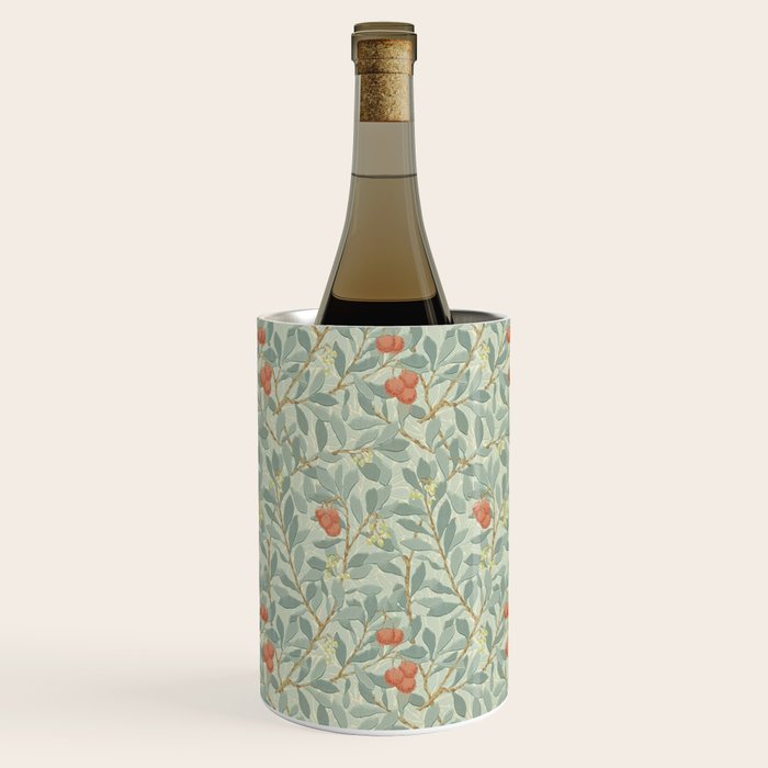 William Morris Arbutus Blue Cream Red Vintage Pattern Wine Chiller Gallery Image 1