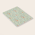 William Morris Arbutus Blue Cream Red Vintage Pattern Notebook Gallery Image 3