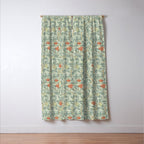 William Morris Arbutus Blue Cream Red Vintage Pattern Window Curtain Gallery Image 3