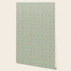 William Morris Arbutus Blue Cream Red Vintage Pattern Wallpaper Gallery Image 2
