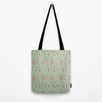 William Morris Arbutus Blue Cream Red Vintage Pattern Tote Bag Gallery Image 2