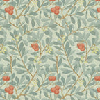 William Morris Arbutus Blue Cream Red Vintage Pattern Coffee Mug Gallery Image 2