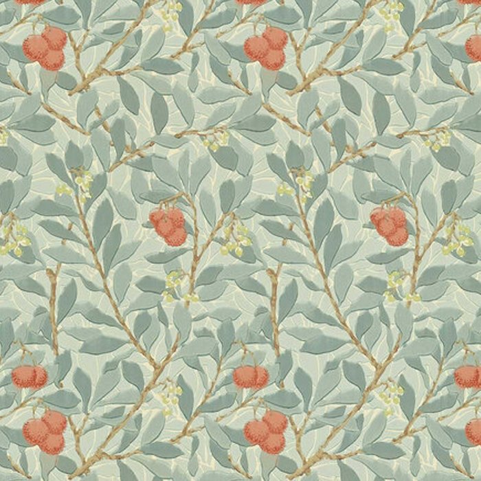 William Morris Arbutus Blue Cream Red Vintage Pattern Coffee Mug Gallery Image 2