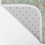 William Morris Arbutus Blue Cream Red Vintage Pattern Bath Mat Gallery Image 2