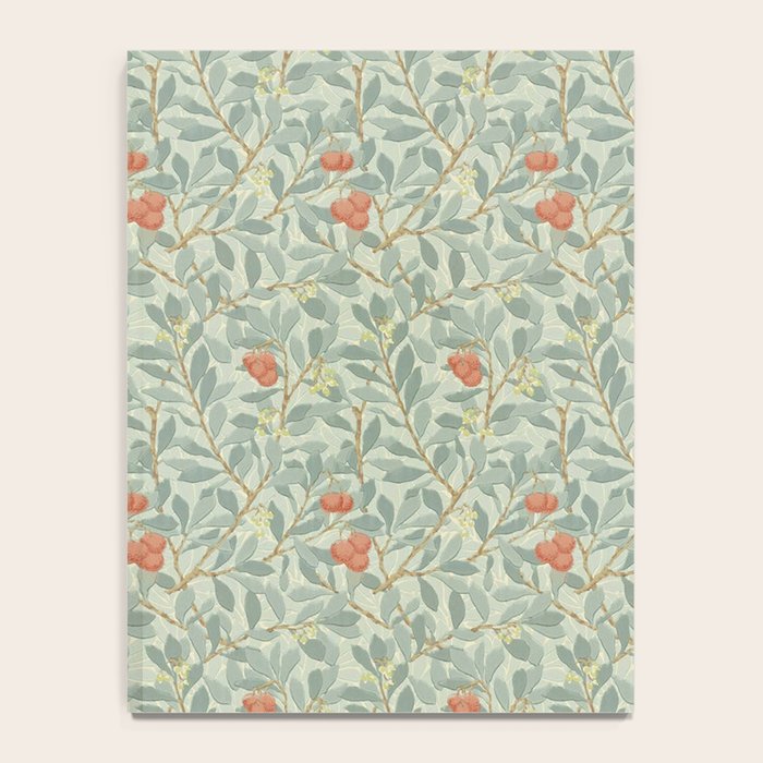 William Morris Arbutus Blue Cream Red Vintage Pattern Notebook Gallery Image 4