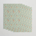 William Morris Arbutus Blue Cream Red Vintage Pattern Wrapping Paper Gallery Image 3
