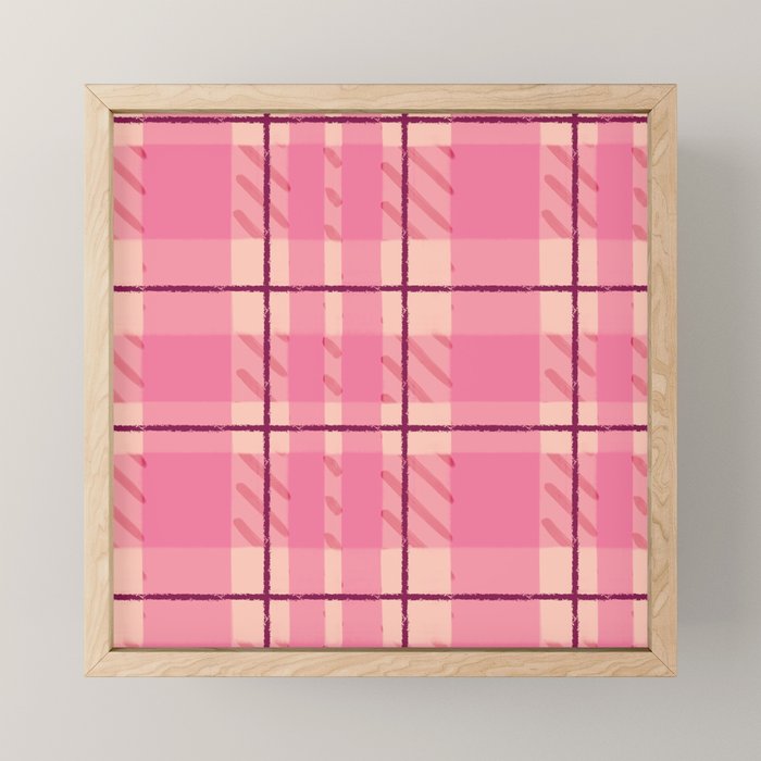 Rustic Pink Tartan Plaid Mini Art Print Gallery Image 1