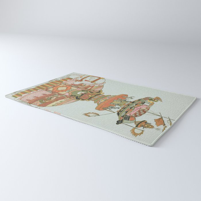 Mechanical Elephant with Festival Barge and Korean Musicians by Komatsuya Hyakki Rug Gallery Image 3