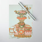 Mechanical Elephant with Festival Barge and Korean Musicians by Komatsuya Hyakki Wrapping Paper Gallery Image 1