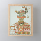 Mechanical Elephant with Festival Barge and Korean Musicians by Komatsuya Hyakki Mini Art Print Gallery Image 1