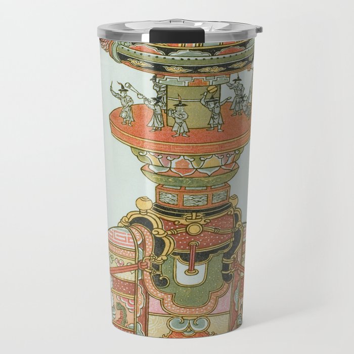 Mechanical Elephant with Festival Barge and Korean Musicians by Komatsuya Hyakki Travel Mug Gallery Image 1