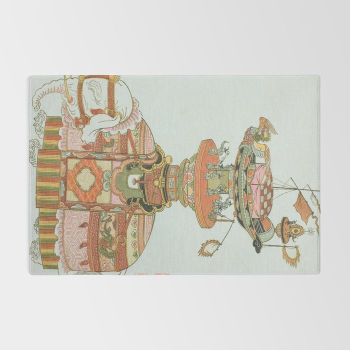 Mechanical Elephant with Festival Barge and Korean Musicians by Komatsuya Hyakki Rug Gallery Image 2