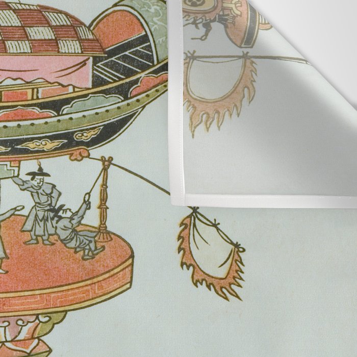 Mechanical Elephant with Festival Barge and Korean Musicians by Komatsuya Hyakki Wall Tapestry Gallery Image 3