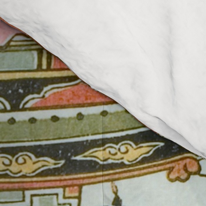 Mechanical Elephant with Festival Barge and Korean Musicians by Komatsuya Hyakki Comforter Gallery Image 4