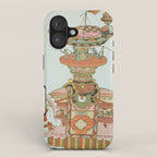Mechanical Elephant with Festival Barge and Korean Musicians by Komatsuya Hyakki iPhone Case Gallery Image 1