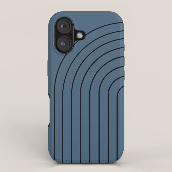 Minimal Arch XLIV Navy Blue Modern Geometric Lines iPhone Case Gallery Image 1