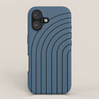 Minimal Arch XLIV Navy Blue Modern Geometric Lines iPhone Case Gallery Image 1