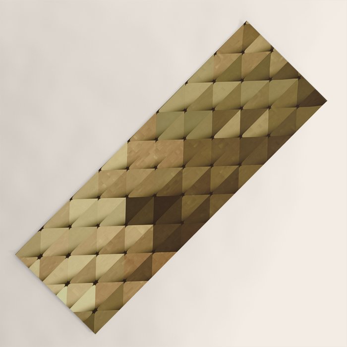 Triangles Yellow Brown Olive Green Yoga Mat Gallery Image 1