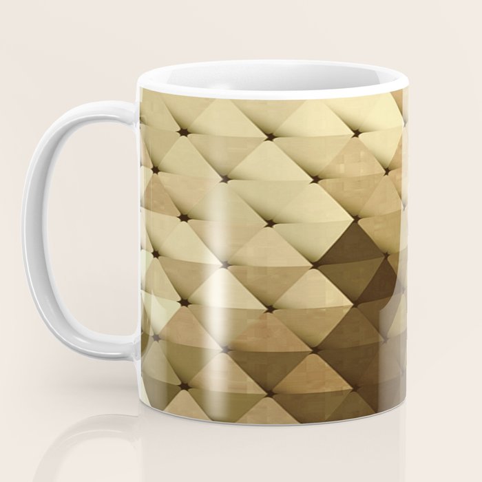 Triangles Yellow Brown Olive Green Coffee Mug Gallery Image 3