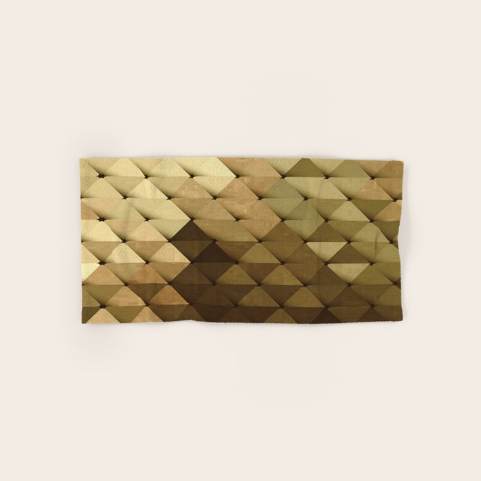 Triangles Yellow Brown Olive Green Bath Towel Gallery Image 1