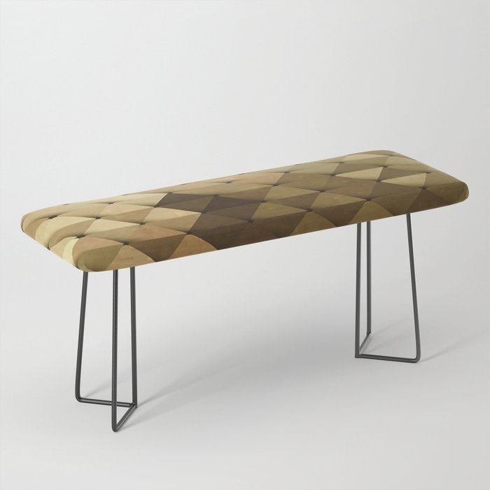 Triangles Yellow Brown Olive Green Bench Gallery Image 1