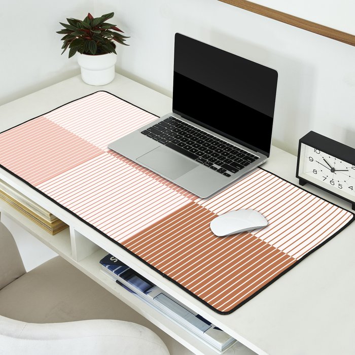 Color Block Line Pattern V Desk Mat Gallery Image 2