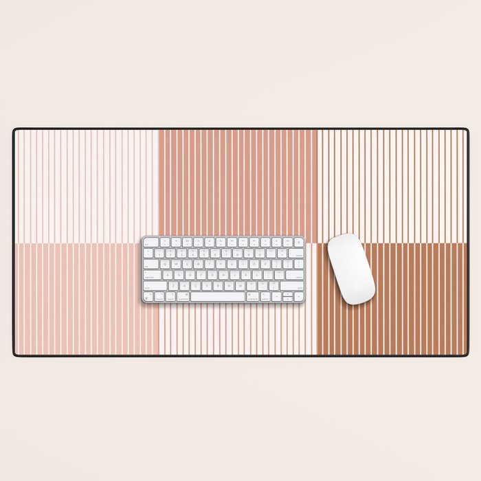 Color Block Line Pattern V Desk Mat Gallery Image 1